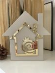 Επιτραπέζιο ξύλινο σπιτάκι με πλέξιγκλάς